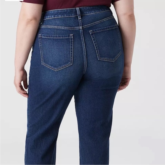 Lane Bryant Flex Magic Waistband Blue Mid Rise Boyfriend - Picture 3 of 13